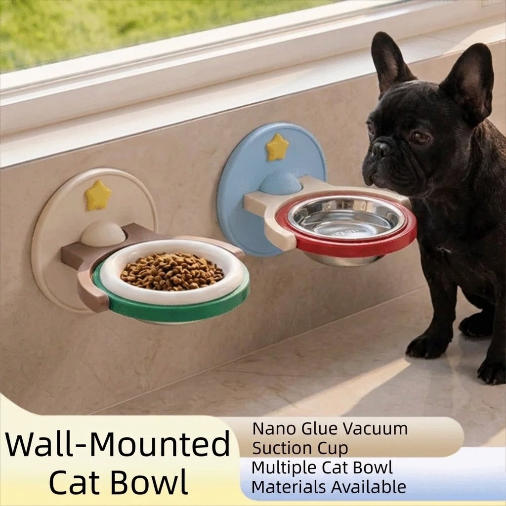 PawOrbit French Bulldog Elevated Floating Bowl – Wall-Mounted & Floor-Standing Pet Feeder