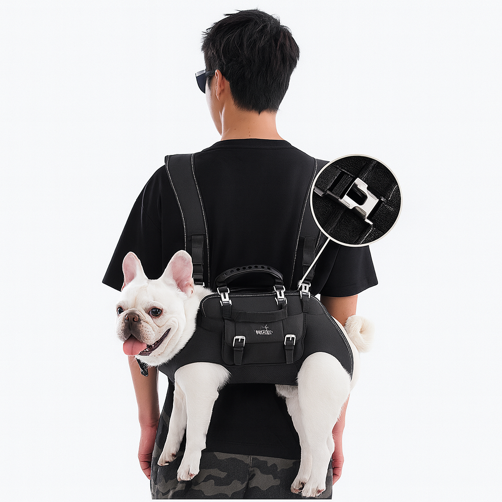 PawVentura™ Frenchie Backpack Carrier – Adjustable Front Back Dog Carrier