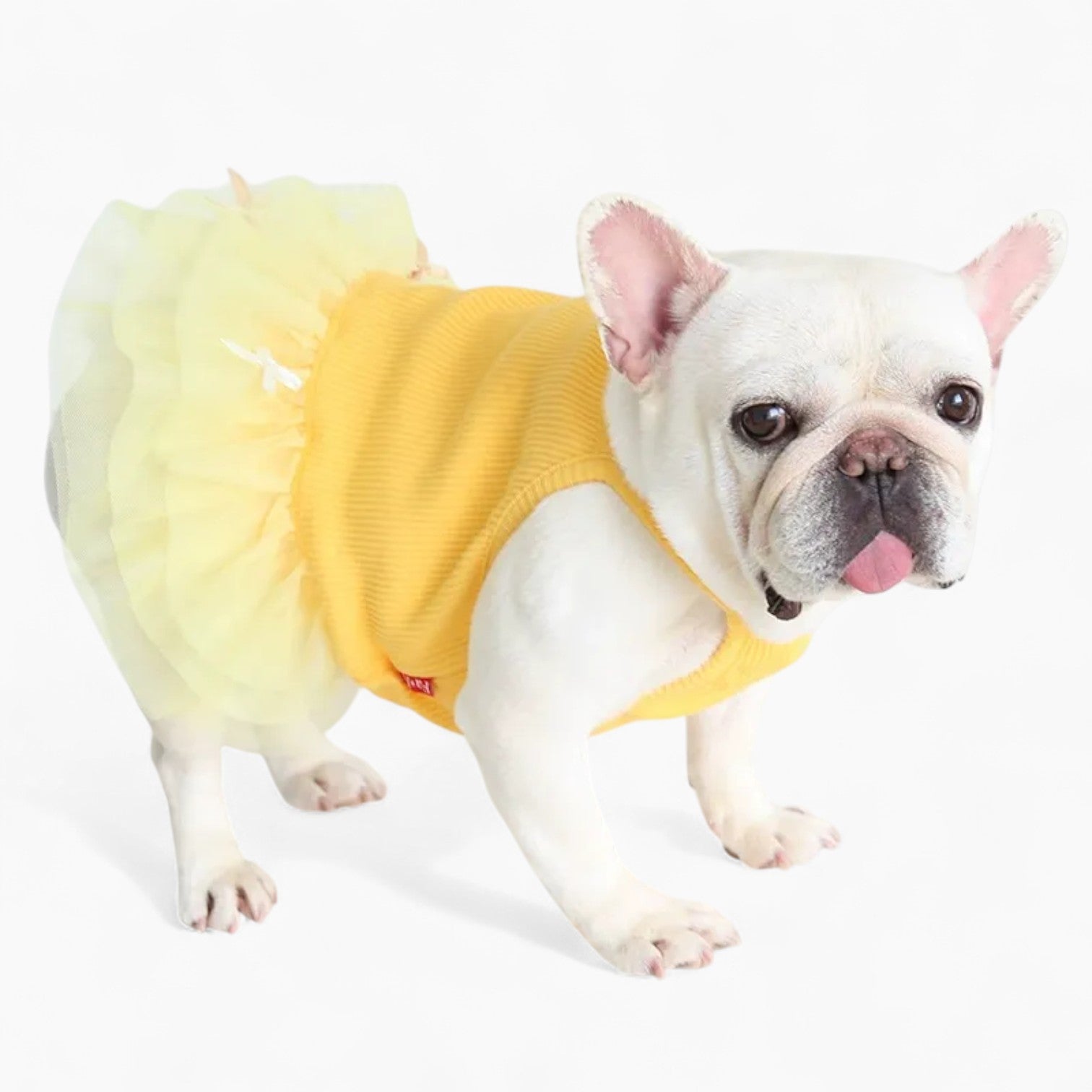 PetStyle Frenchie Princess Dress  Soft Elegant Skirt Dog Outfit