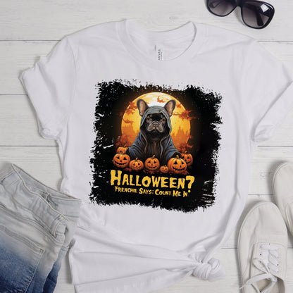 Playful Frenchie Halloween - Unisex T-Shirt