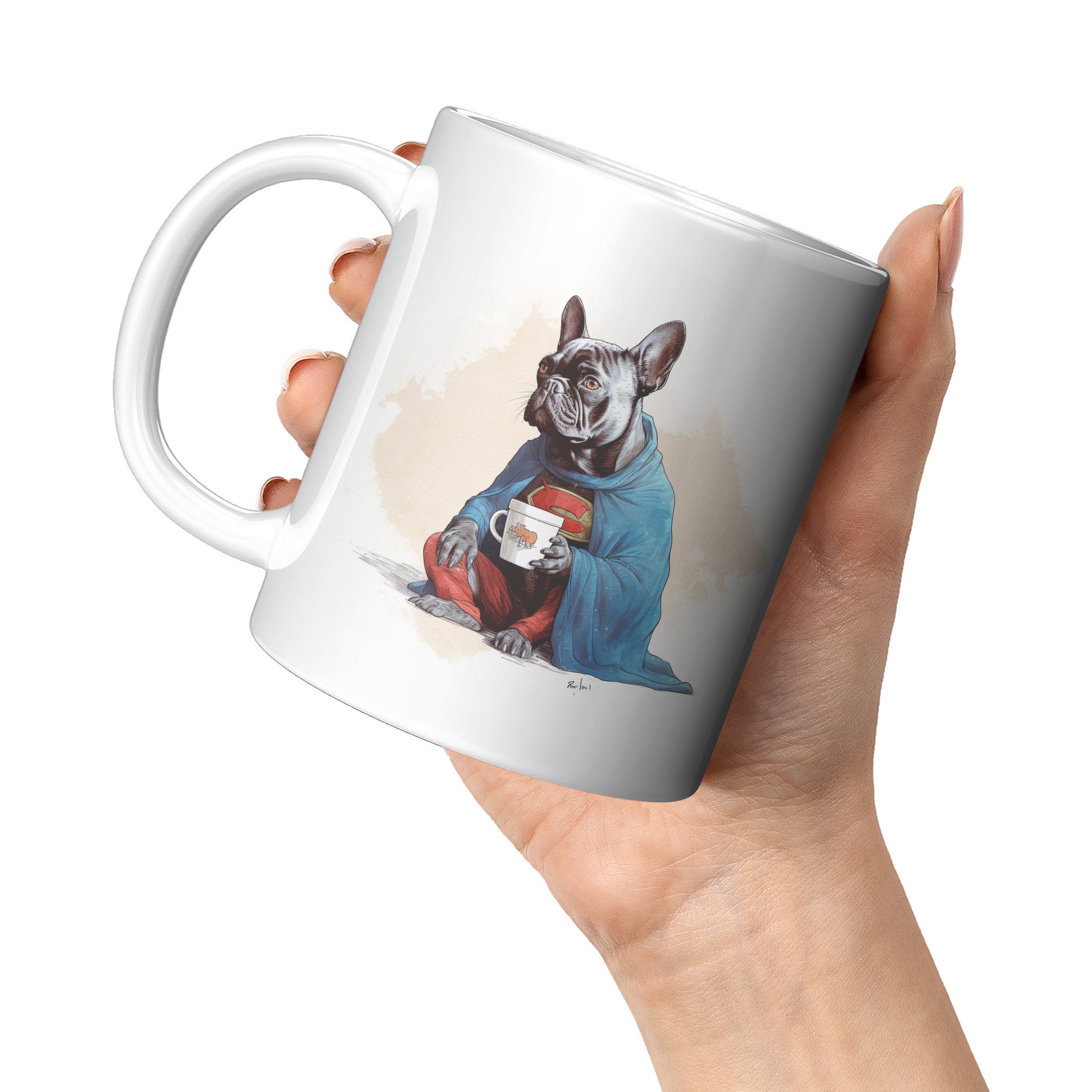 Adorable Frenchie-Themed Ceramic Coffee Mug