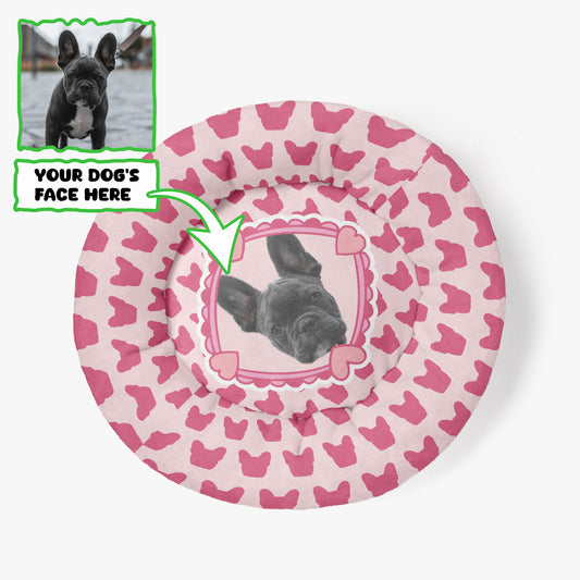 Thor - Custom Cloud-Comfort Frenchie Bed | Personalized Anti-Anxiety Donut Bed for French Bulldogs