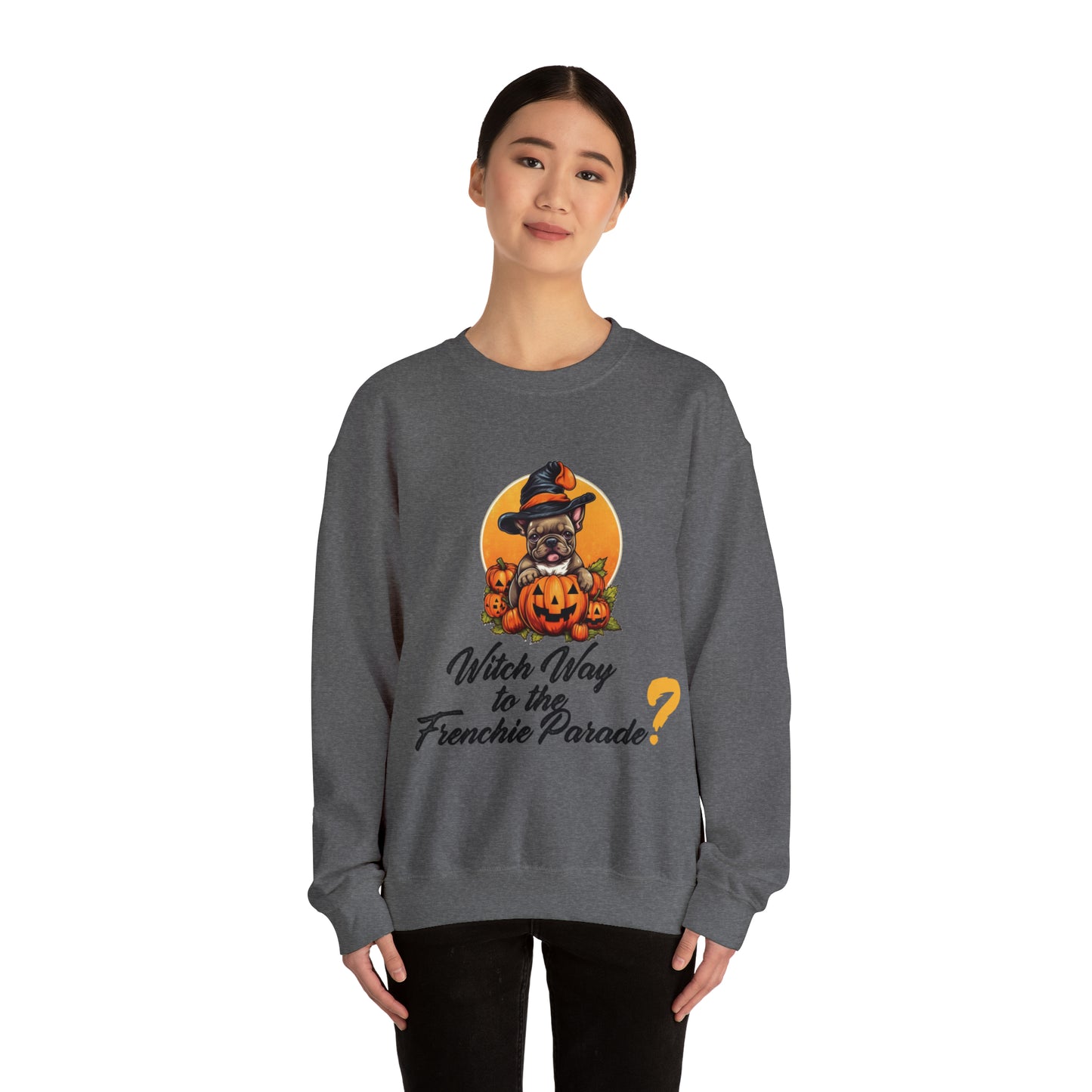 Witch Way Halloween frenchie Unisex Sweatshirt