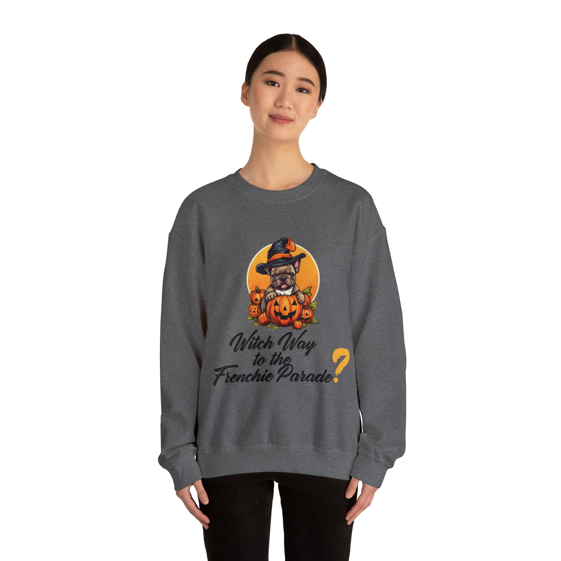 Witch Way Halloween frenchie Unisex Sweatshirt