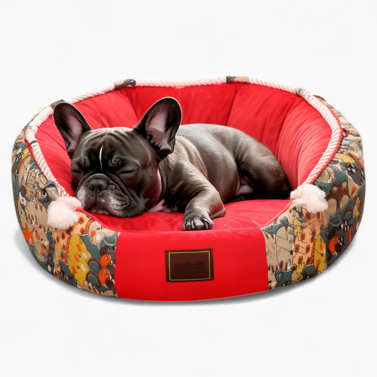 Snuggo French Bulldog Bed – Washable Waterproof Non-Slip Elastic Comfort for Dogs