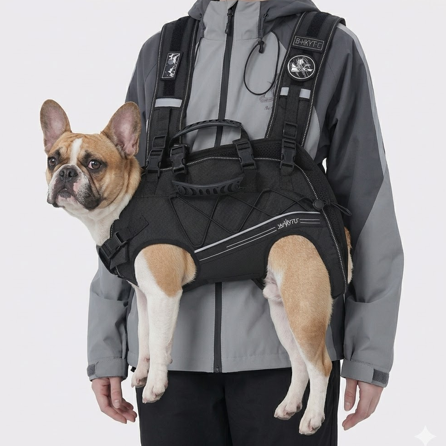 PawLift Frenchie Ergonomic Carrier Backpack – Hands-Free Front & Back Dog Carry Vest with Lumbar Support