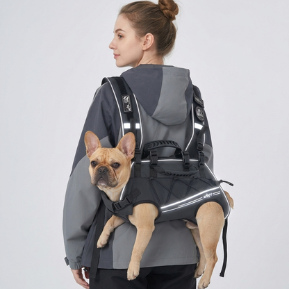 PawLift Frenchie Ergonomic Carrier Backpack – Hands-Free Front & Back Dog Carry Vest with Lumbar Support