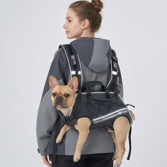 PawLift Frenchie Ergonomic Carrier Backpack – Hands-Free Front & Back Dog Carry Vest with Lumbar Support