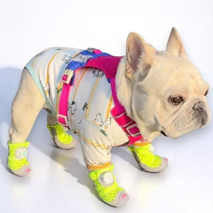 French Bulldog Mesh Shoes – Anti-Slip Swivel Button Footwear for Summer