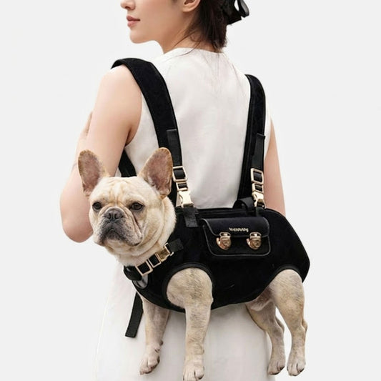 french bulldog backpack jansport PawVoyage Frenchie Carrier Soft Hands-Free Dog Backpack city walks Frenchie Backpack | Suburban K9