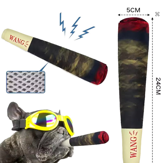 Chewbar Frenchie Cigar Toy – Interactive Squeaky Plush Chew Toy