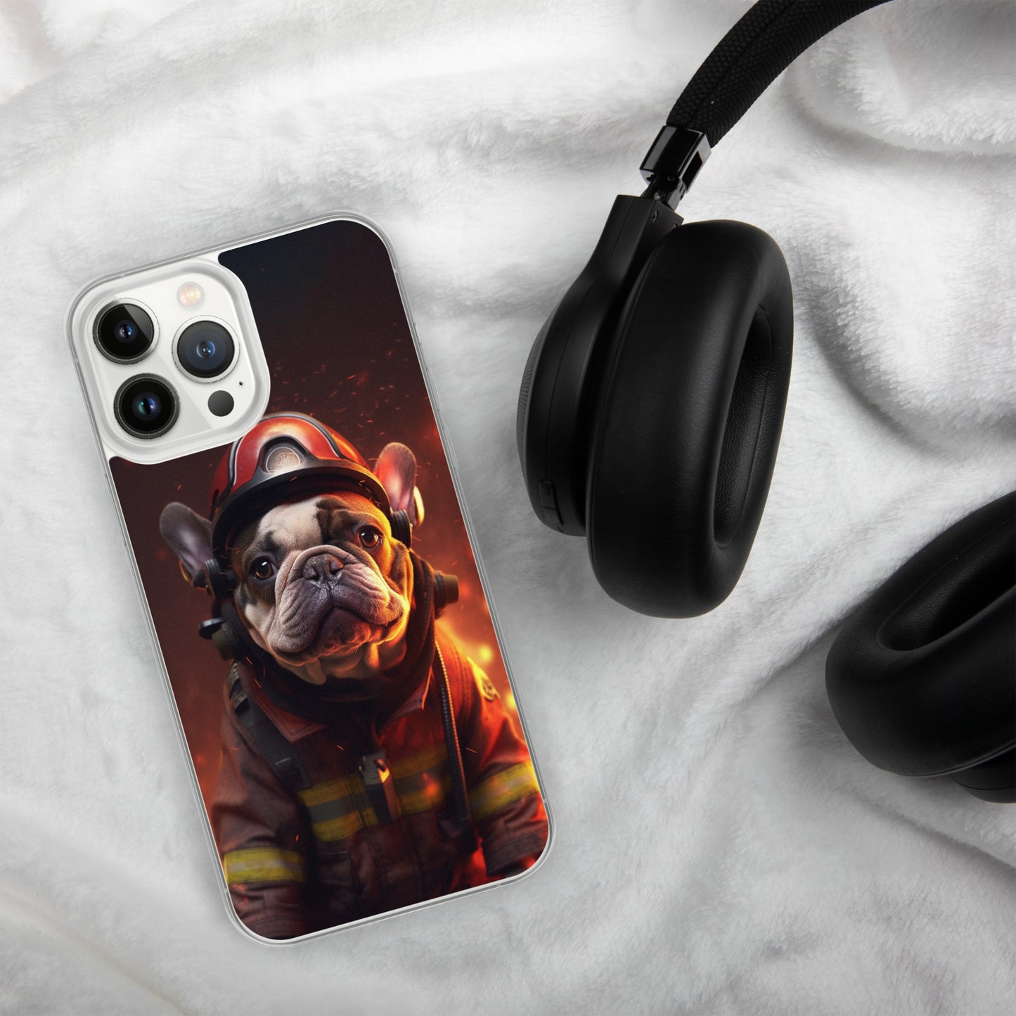 Firefighter Frenchie iPhone Case - A Brave and Adorable Choice for Pet Lovers and Firefighter Admirers