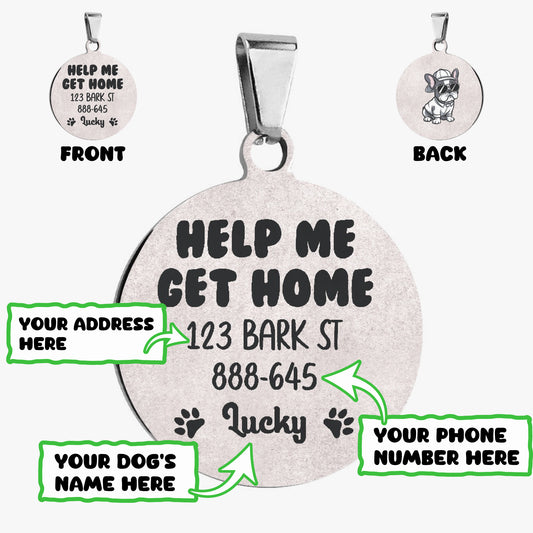 Help Me - Custom Double-Sided French Bulldog Tag
