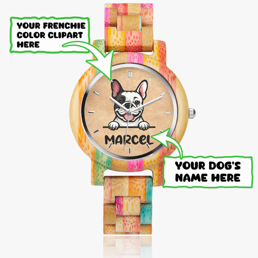 Adele - Personalized Stylish Wooden Watch for Frenchie Lovers