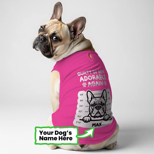 Guilty of bein’ adorable - Personalized Frenchie Shirt | Custom Dog T-Shirt for French Bulldogs