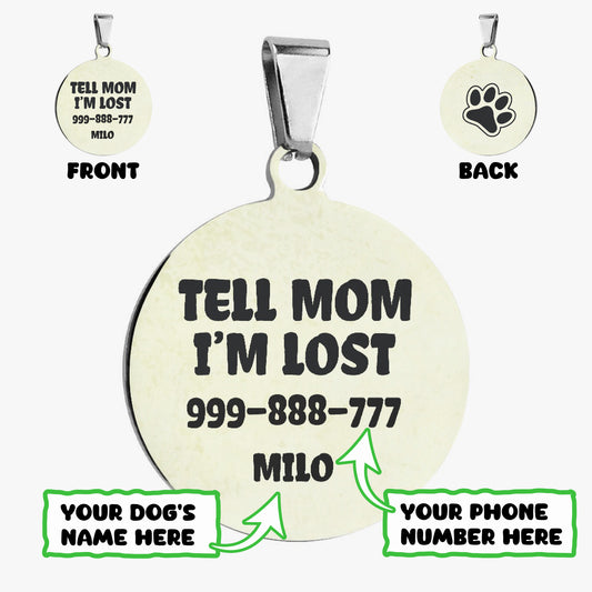 TELL MOM- Custom Double-Sided French Bulldog Tag