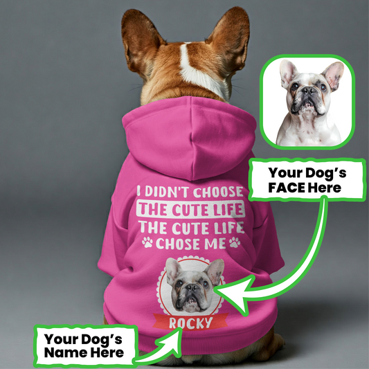 The cute life  - Personalized French Bulldog hoodies with funny quotes, custom name, and a photo of your Frenchie – Stylish, Cozy, and Premium 100% Cotton