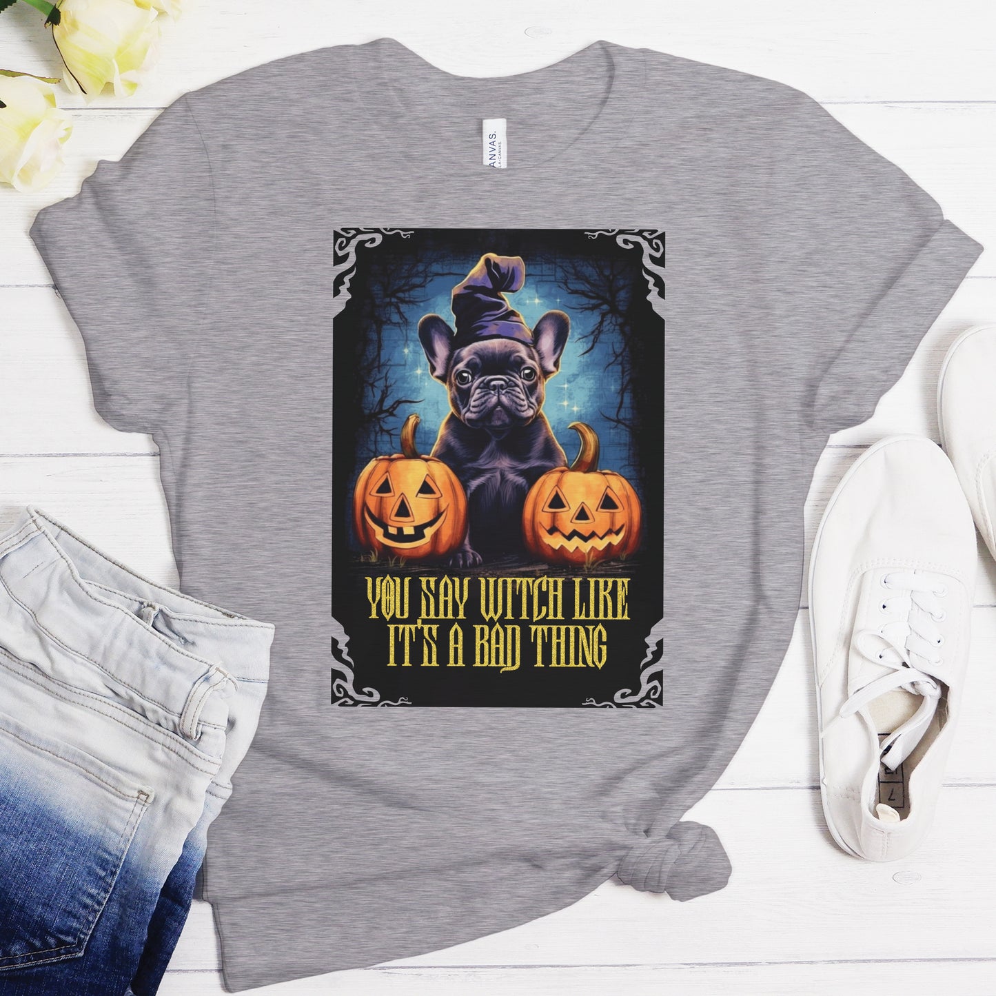 Frenchie in Halloween - Unisex T-Shirt