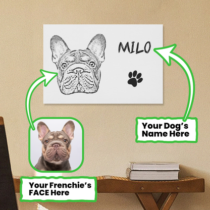 Soot - Personalized Adorable Frenchie Canvas Wall Art