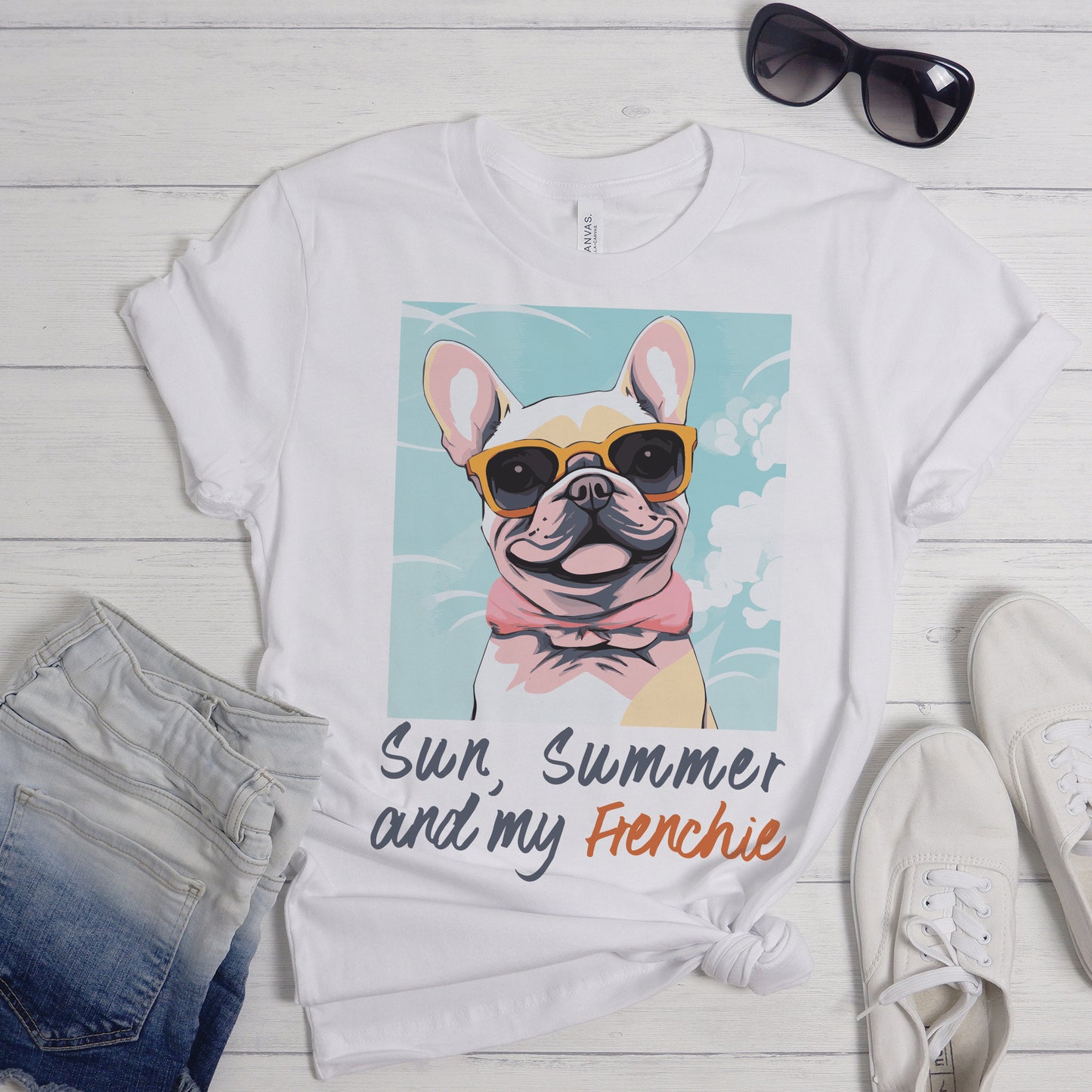 Summertime with my French bulldog - Unisex T-Shirt