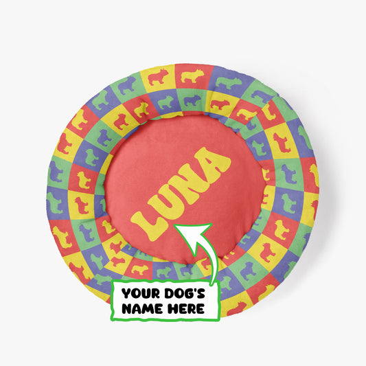 LOLA - Custom Cloud-Comfort Frenchie Bed | Personalized Anti-Anxiety Donut Bed for French Bulldogs