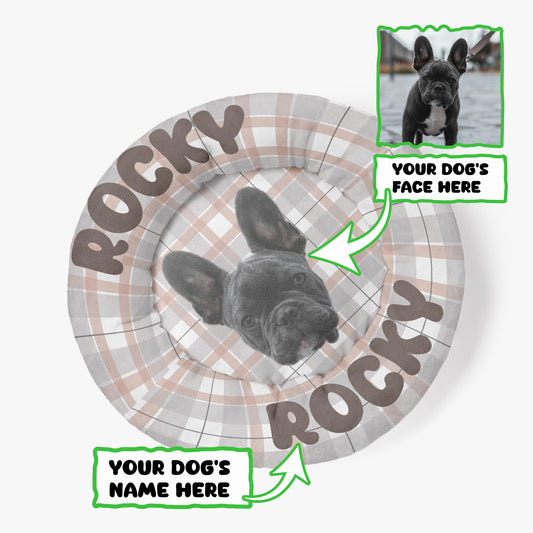 Jack - Custom Cloud-Comfort Frenchie Bed | Personalized Anti-Anxiety Donut Bed for French Bulldogs