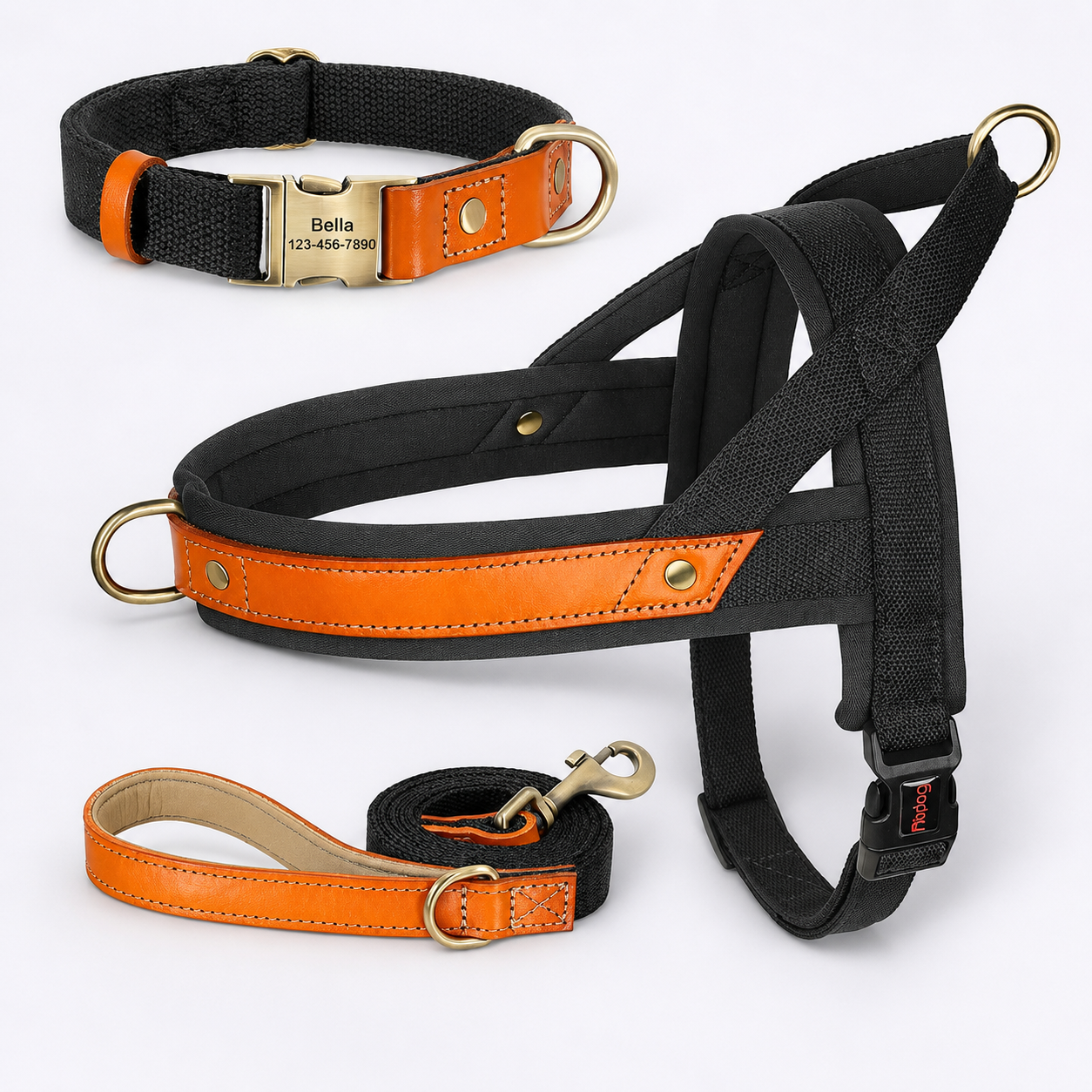 French Bulldog No Pull Collar Harness Leash Set (WS0223)