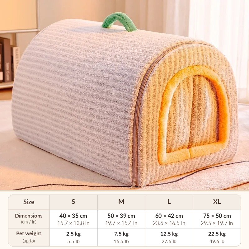 FrenchCove 2-in-1 French Bulldog Cave Bed – Cozy Plush Dog House & Convertible Sofa