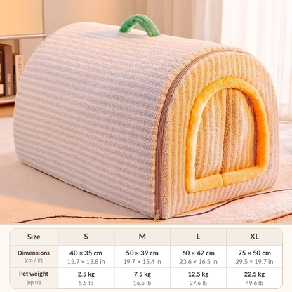 FrenchCove 2-in-1 French Bulldog Cave Bed – Cozy Plush Dog House & Convertible Sofa