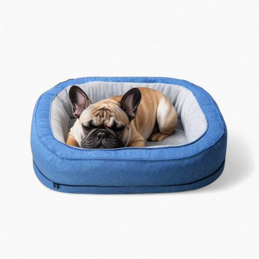 Cozychon French Bulldog Rectangular Bed – Supportive & Spacious Lounger