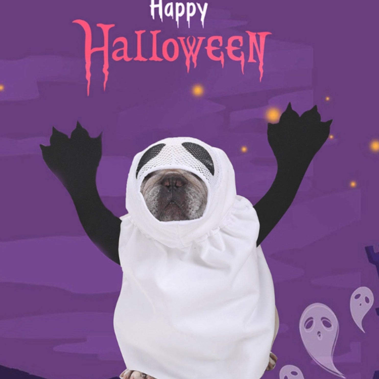 dog ghost face costume