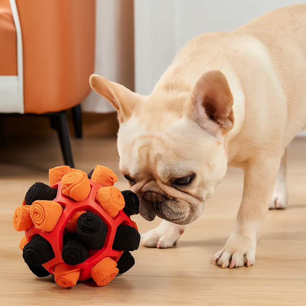 dogs Sniffing Puzzle Ball