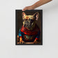 Charming Frenchie Portrait - Distinctive Framed Wall Art Poster
