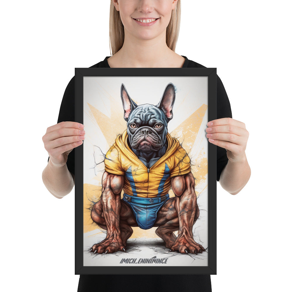 Charming Frenchie Framed Poster - Classy Canine Wall Art