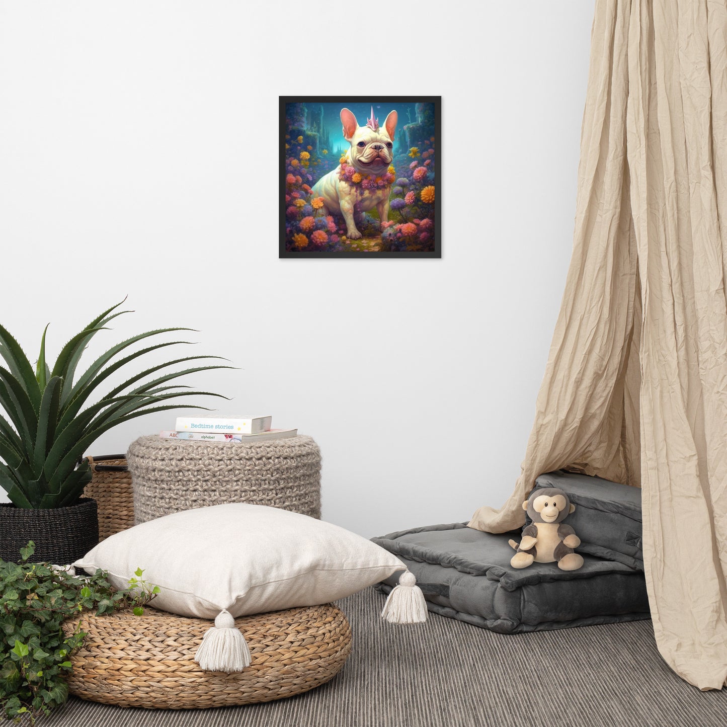 Unicorn Frenchie Framed Poster - A Magical and Endearing Choice for Pet Lovers and Unicorn Devotees