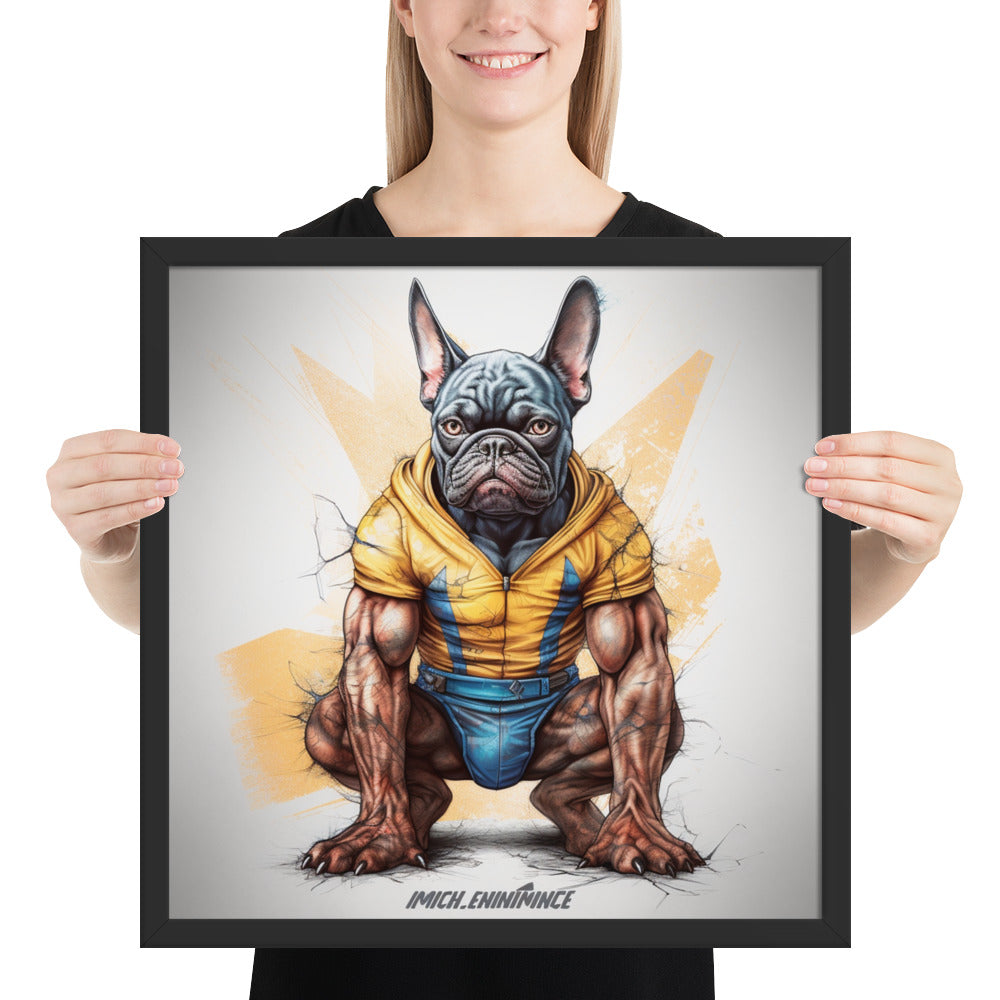 Charming Frenchie Framed Poster - Classy Canine Wall Art