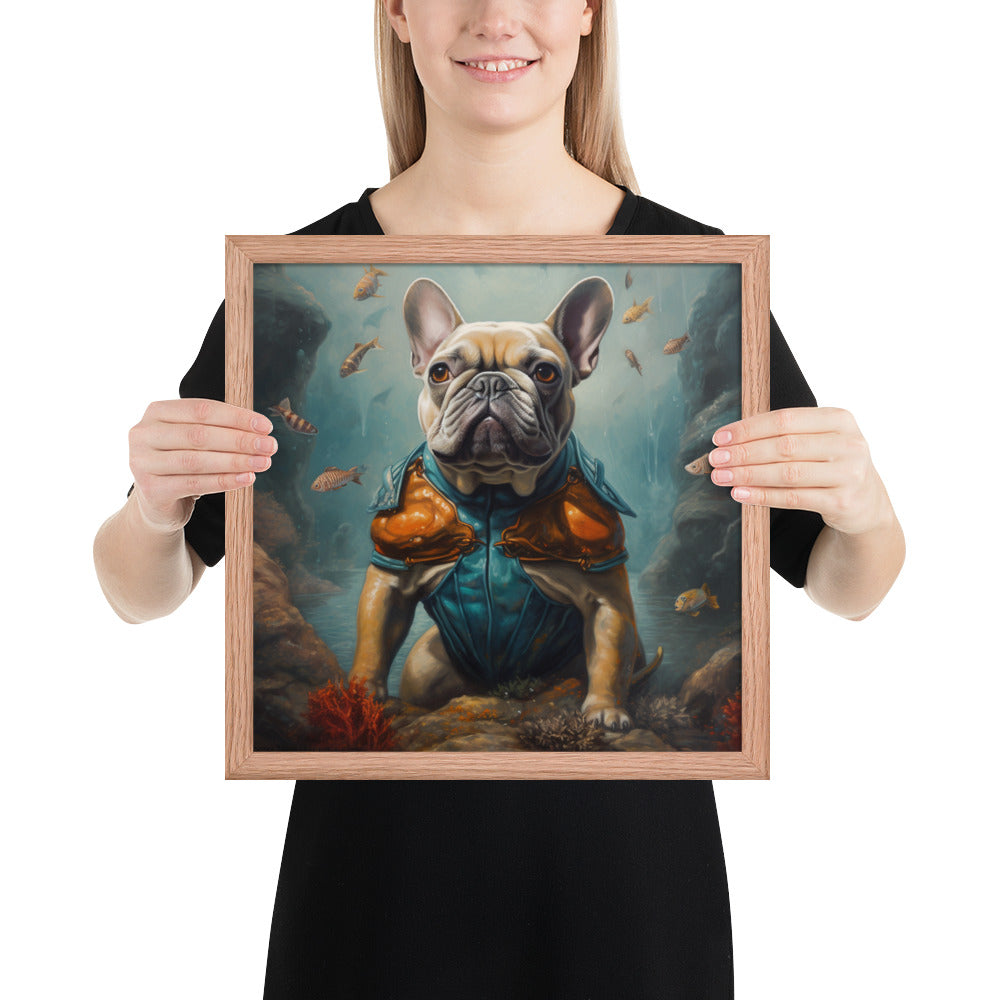 Graceful Frenchie Framed Poster - Unforgettable Canine Wall Art
