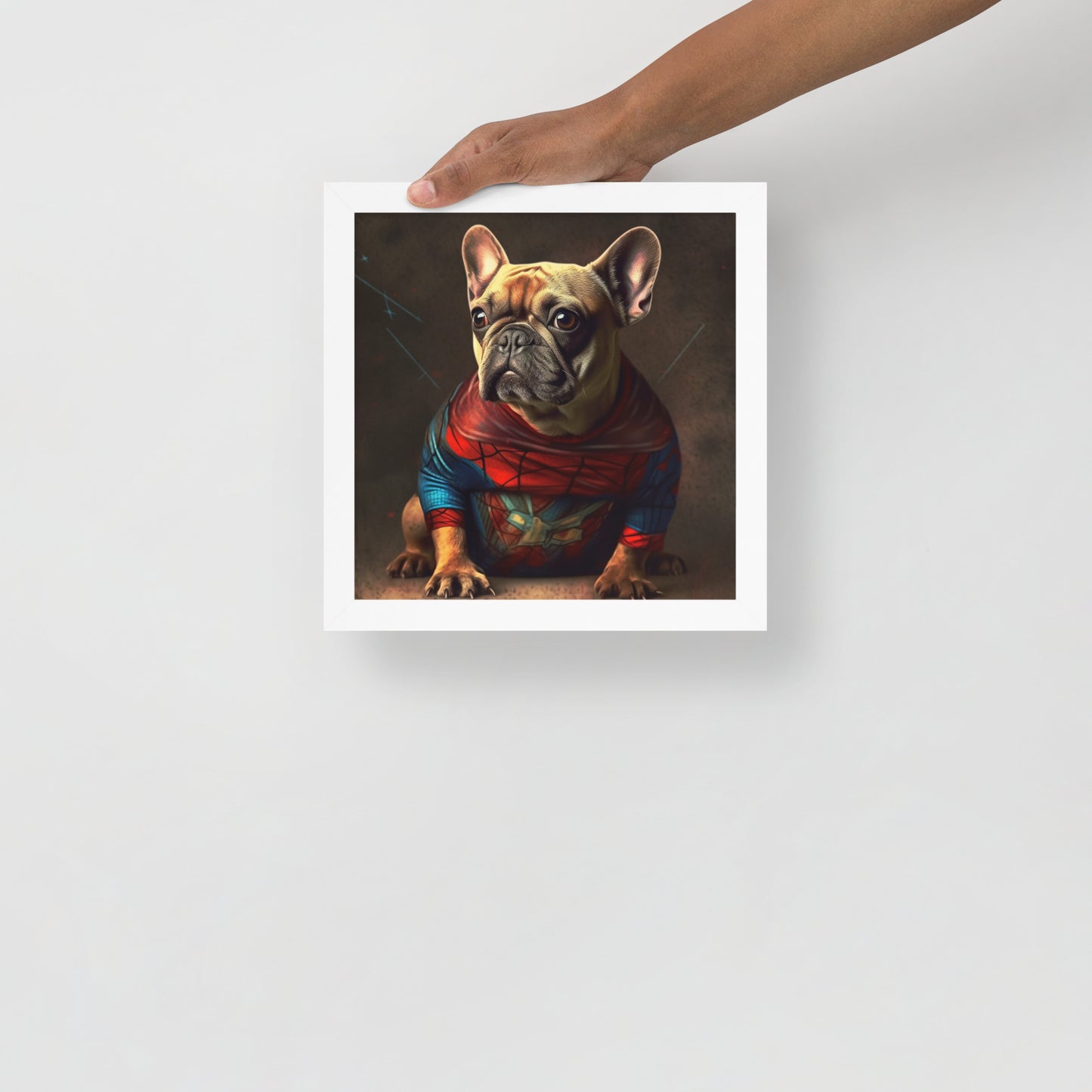 Charming Frenchie Portrait - Distinctive Framed Wall Art Poster