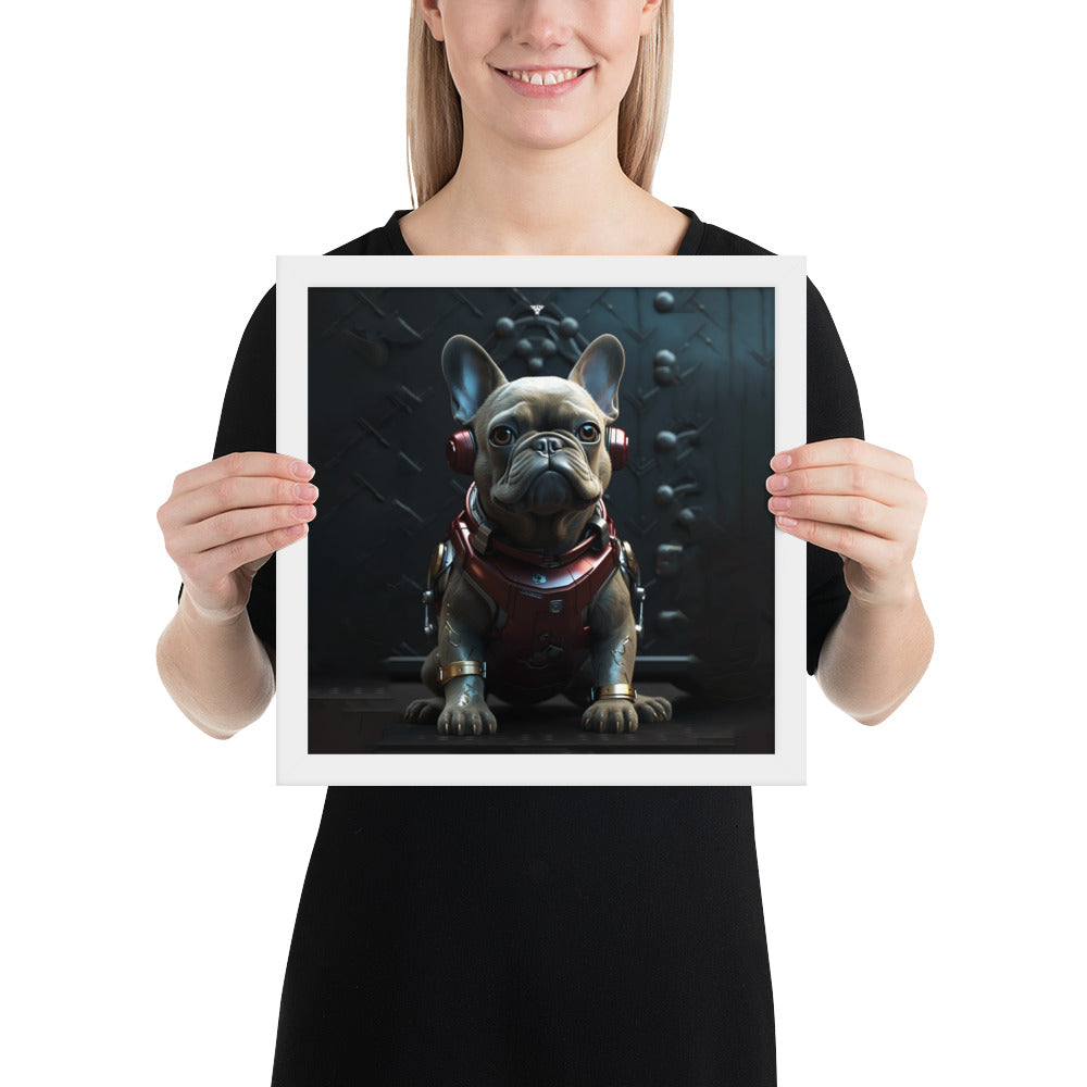 Frenchie Elegance Framed Poster - Artistic Expression with a Canine Twist
