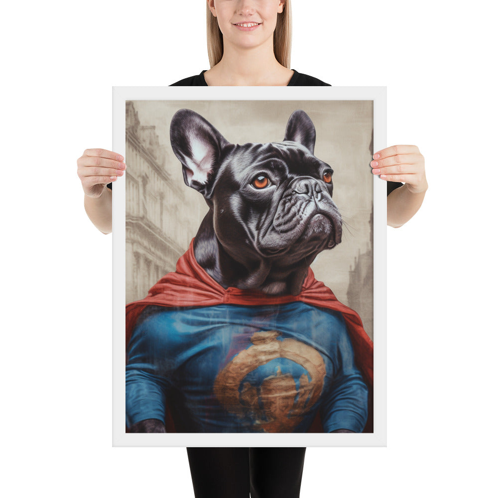 Charming Frenchie Canine Framed Poster - Dog Lover's Wall Art