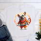 Firefighter Frenchie T-Shirt - Bridging Brave Service with Canine Charm