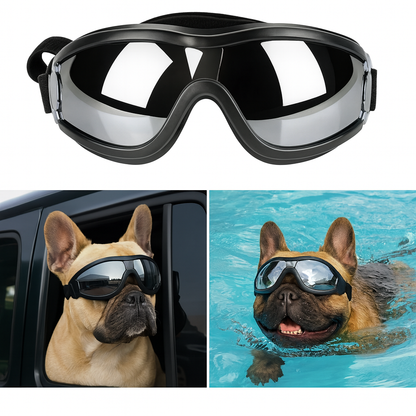 PawVue French Bulldog Goggles – Windproof UV Protection Dog Sunglasses