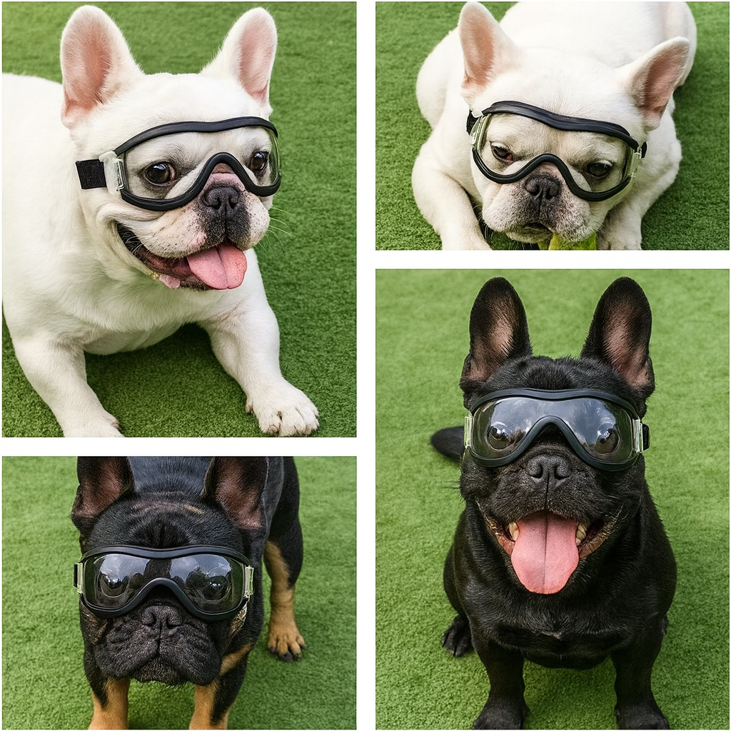 PawVue French Bulldog Goggles – Windproof UV Protection Dog Sunglasses