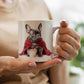 Endearing Frenchie-Embellished Ceramic Coffee Mug