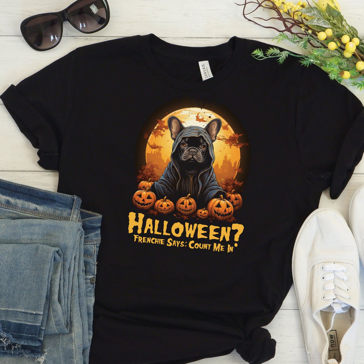 frenchie halloween tshirt