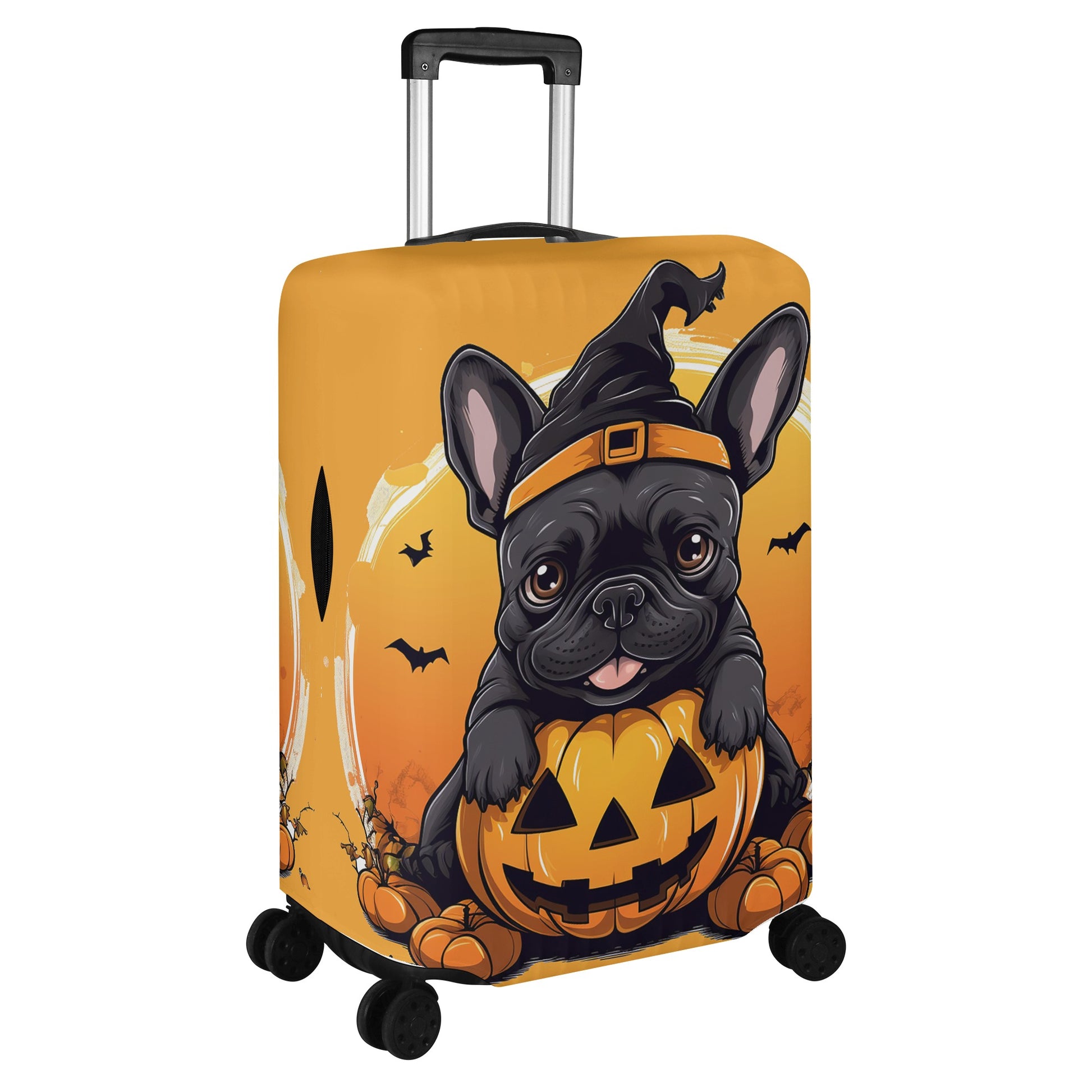 frenchies lover Luggage Cover with Halloowen vibes
