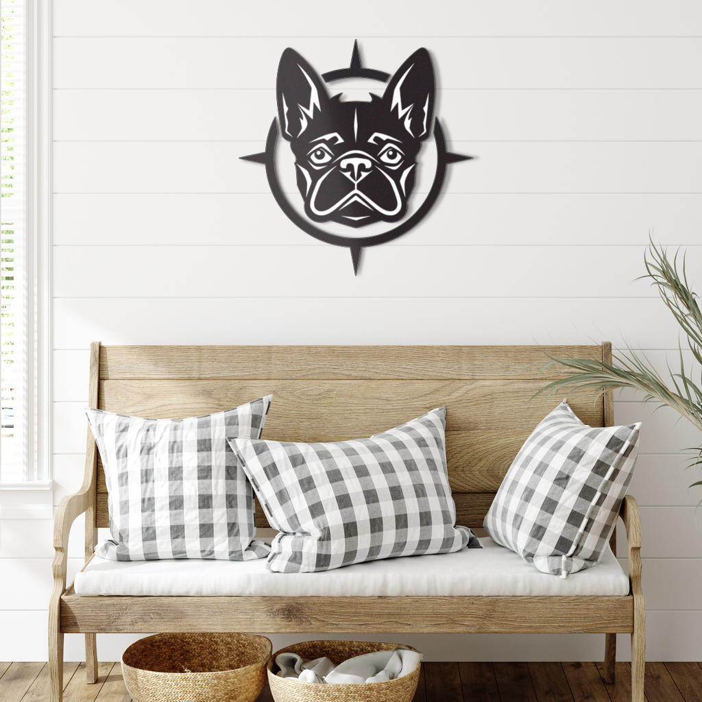 Frenchie Elegance - Artisan Crafted Metal Sign