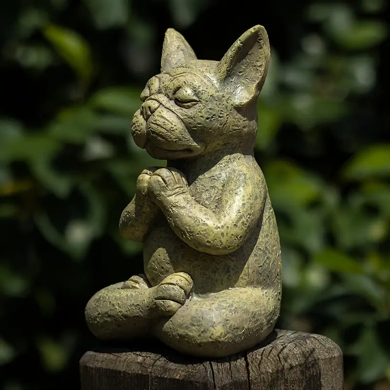 Meditating French Bulldog Statue