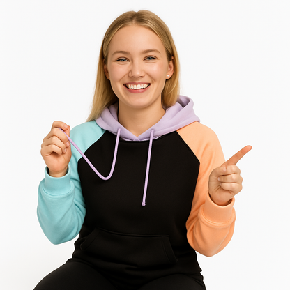 Pawver Frenchie Human Matching Hoodie – Soft Colorblock Loose Fit Sweatshirt for Dog and Owner