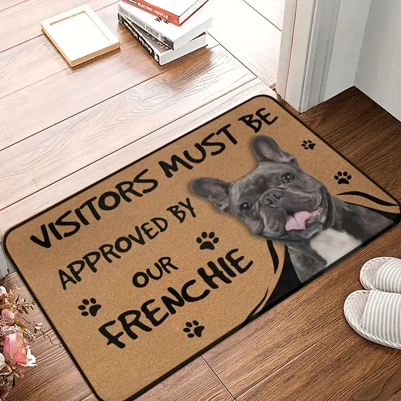 Frenchie Door Mat – Personalized Entry Rug with Name